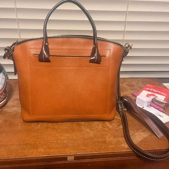 Dooney & Bourke Tan and Brown Domed Satchel - Picture 5 of 5